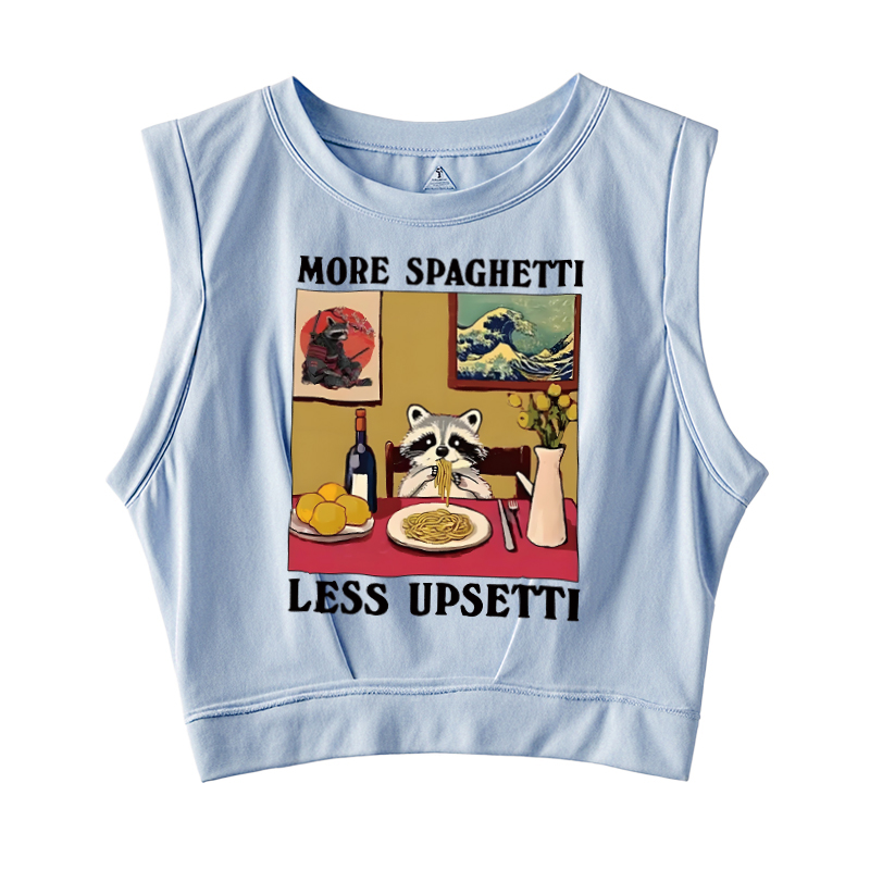  More Spaghetti Less Upsetti Japanese Sleeveless Crop Top
