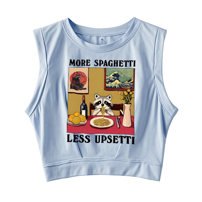  More Spaghetti Less Upsetti Japanese Sleeveless Crop Top
