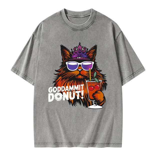 Goddammit Donut Unisex Washed T-shirt