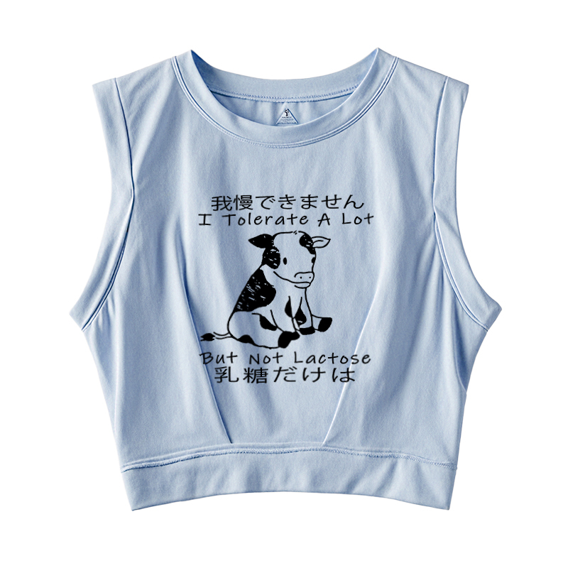  I Can't Tolerate Lactose Sleeveless Crop Top