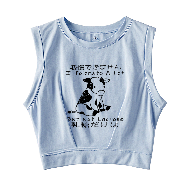 I Can't Tolerate Lactose Sleeveless Crop Top