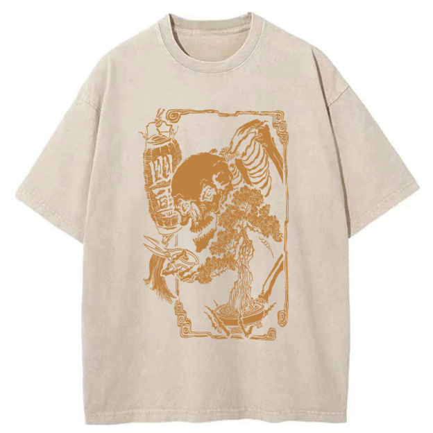 Bonsai Enthusiast Skeleton Washed T-Shirt