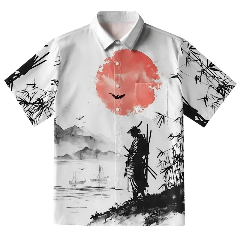  Samurai At Sunset Button-up Shirt