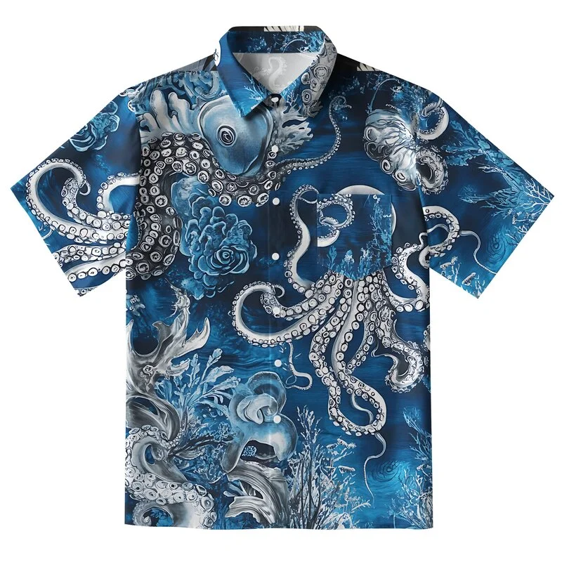 Deep Sea Octopus Button-up Shirt – Fishneo