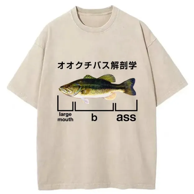  Largemouth Bass Anatomy Washed T-Shirt