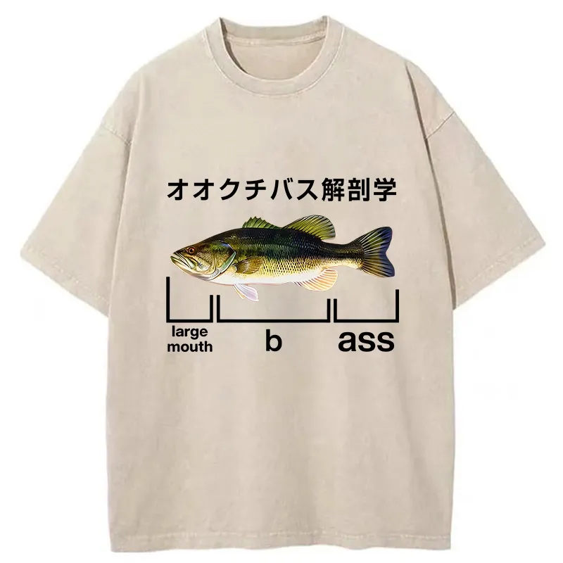Largemouth Bass Anatomy Washed T-Shirt