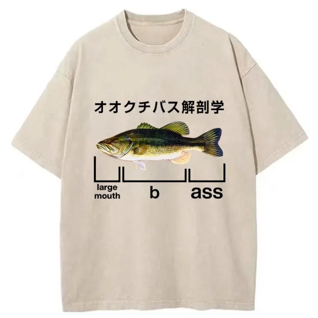 Largemouth Bass Anatomy Washed T-Shirt