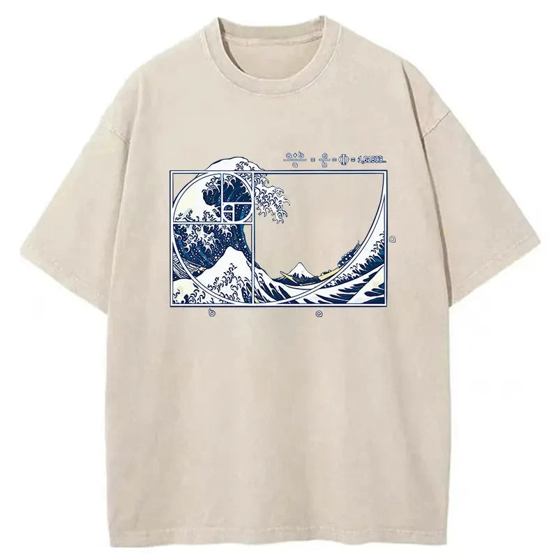 Ukiyoe Waves Japan Washed T-Shirt