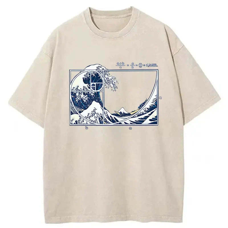Ukiyoe Waves Japan Washed T-Shirt