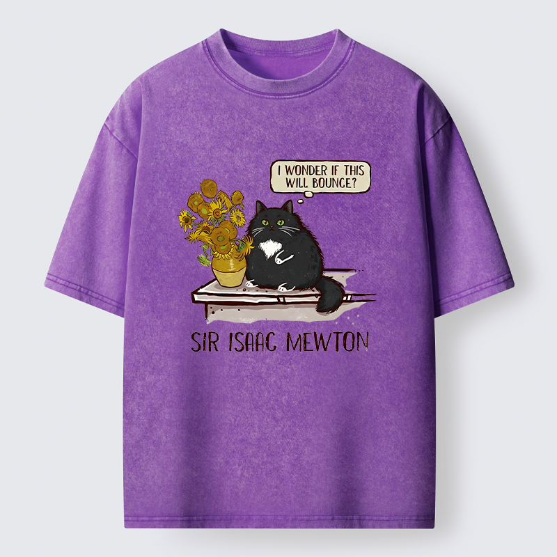 Unisex Cat Wants To Do A Physics Experiment Washed T-Shirt