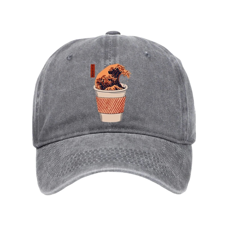  The Great Wave Coffee Washed Cap
