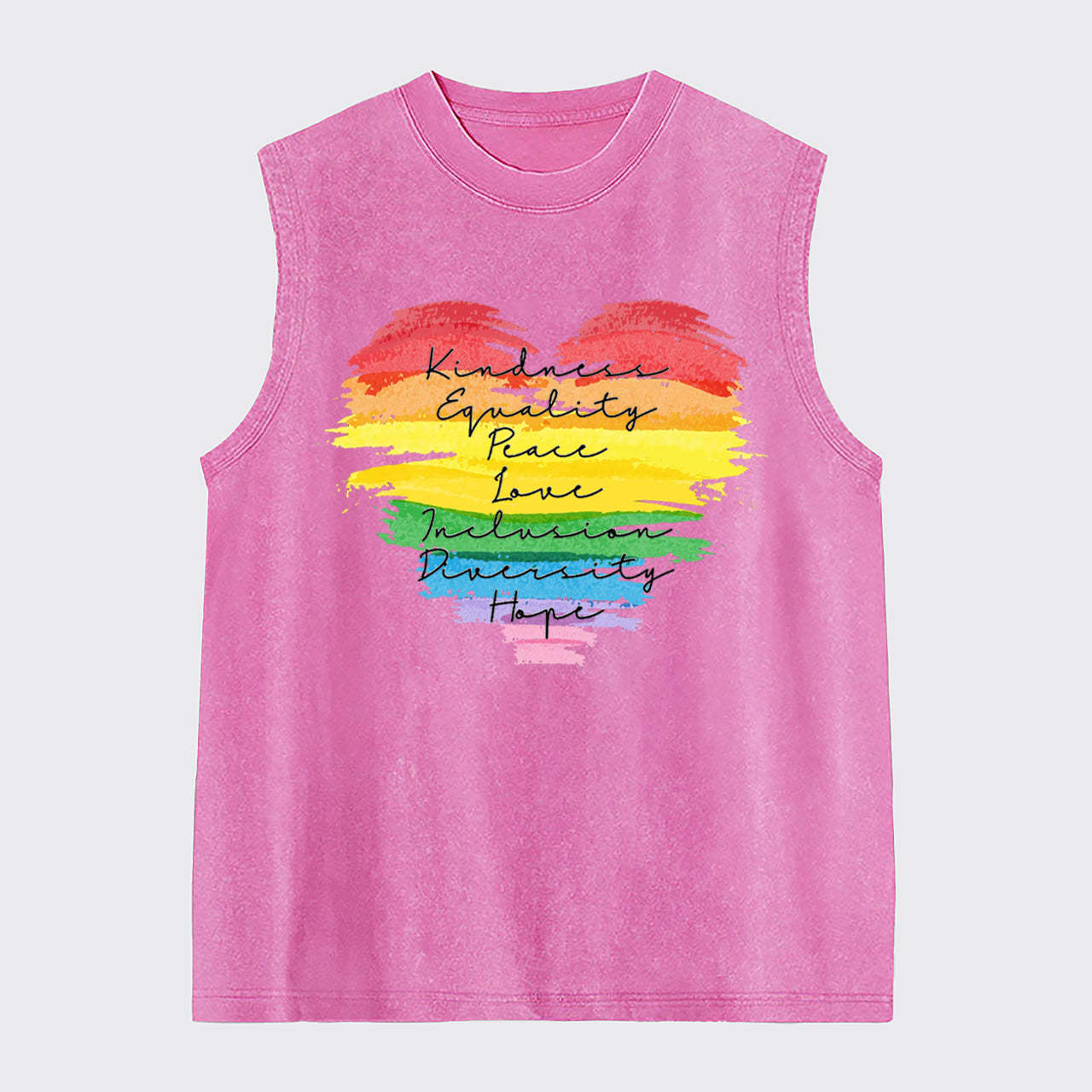 Kindness Equality Peace Love Washed Tanks