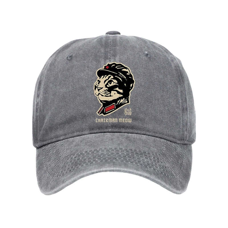 Chinese Spirit Cat Washed Cap