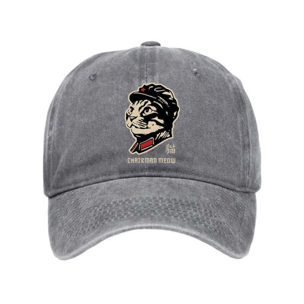 Chinese Spirit Cat Washed Cap