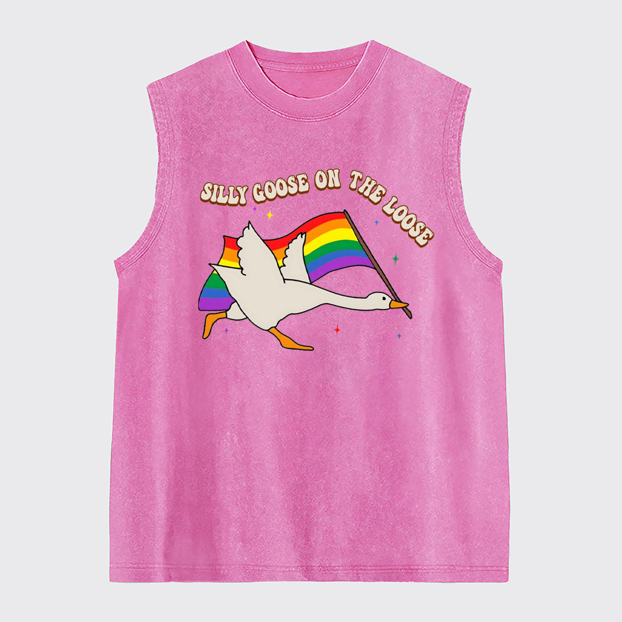 Pride Flag Goose Washed Tanks