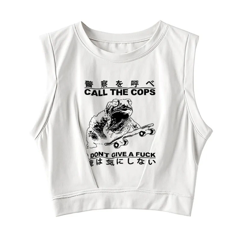 I Don't Care Sleeveless Crop Top