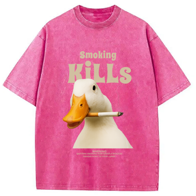 Goose Smoking Funny Meme  Washed T-Shirt