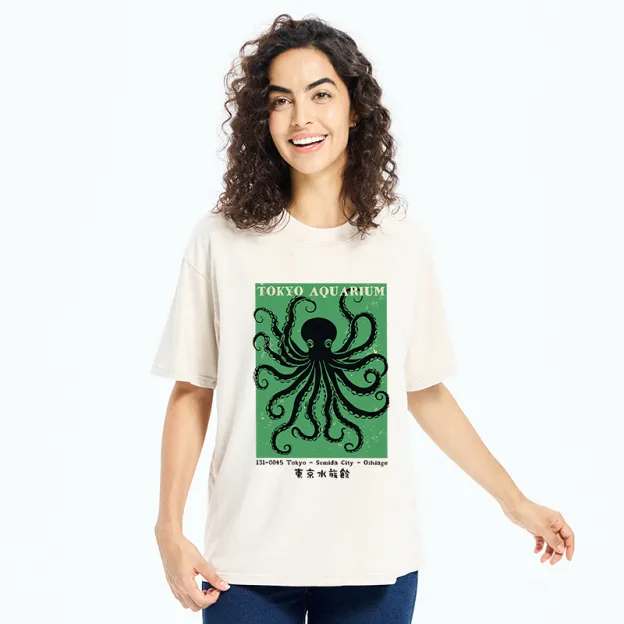 Unisex Tokyo Japanese Aquarium Washed T-Shirt