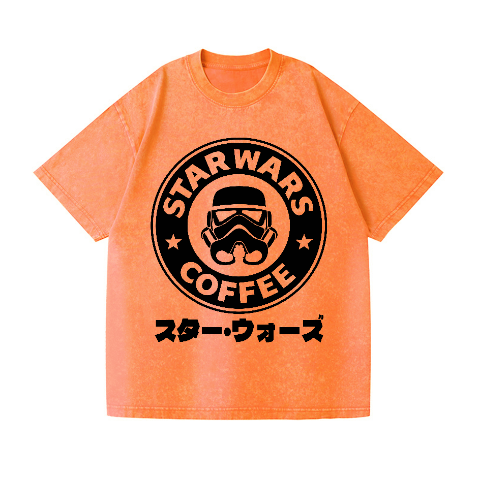Star Wars Coffee Vintage Wash Japanese Design T-Shirt