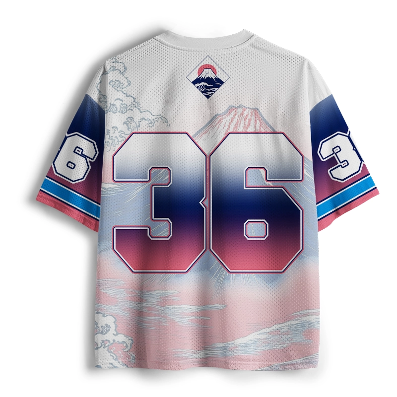 Ukiyoe Hokusai Mountain Printed Jersey Shirts