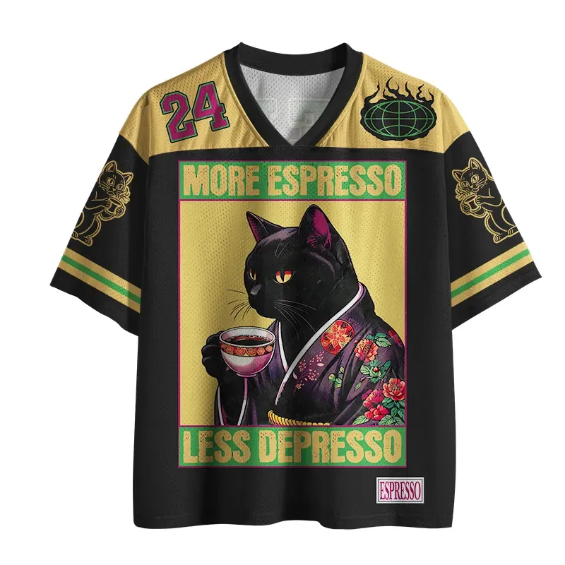 Up Caffeine Down Depression Printed Jersey Shirts