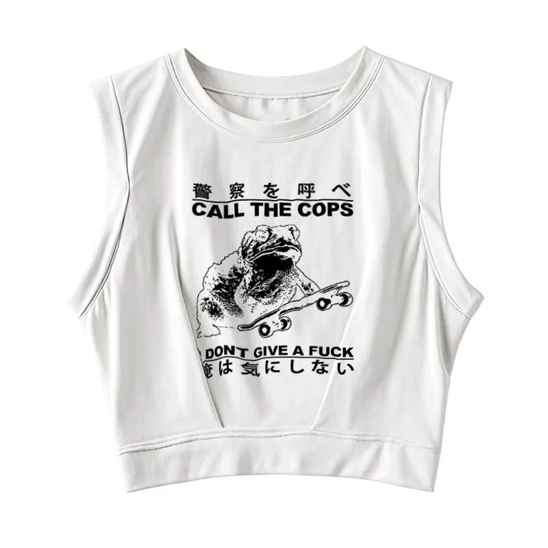 I Don't Care Sleeveless Crop Top