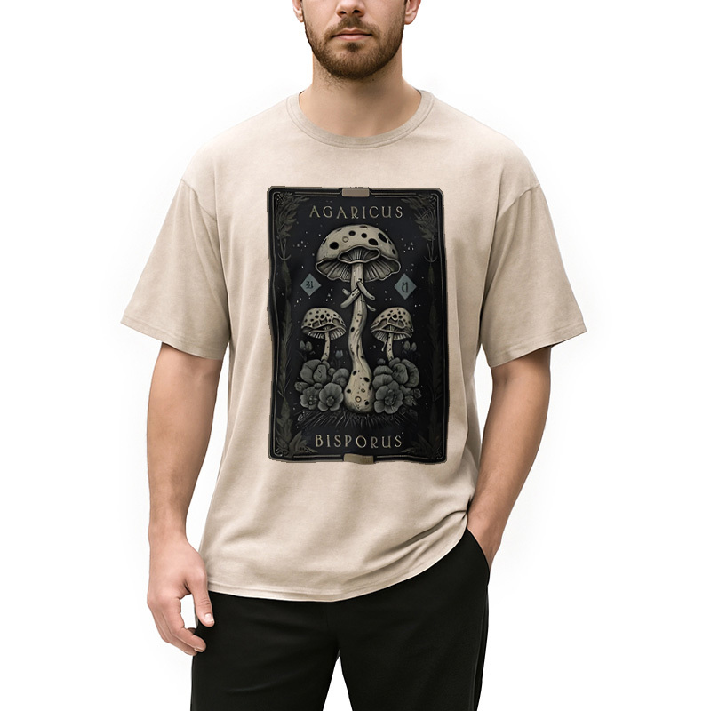 Mushroom Forest Vintage Tarot Washed T-Shirt