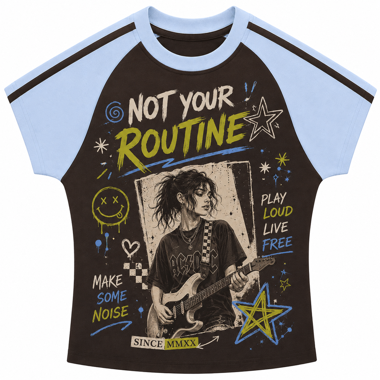 Not Your Routine Stripe Raglan Baby Tee