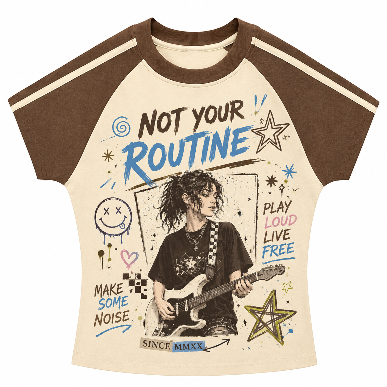 Not Your Routine Stripe Raglan Baby Tee