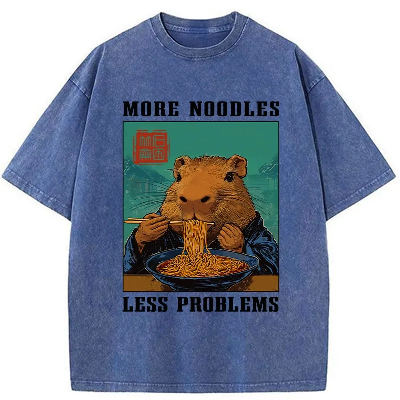 More Noodles Less Problems Washed T-Shirt