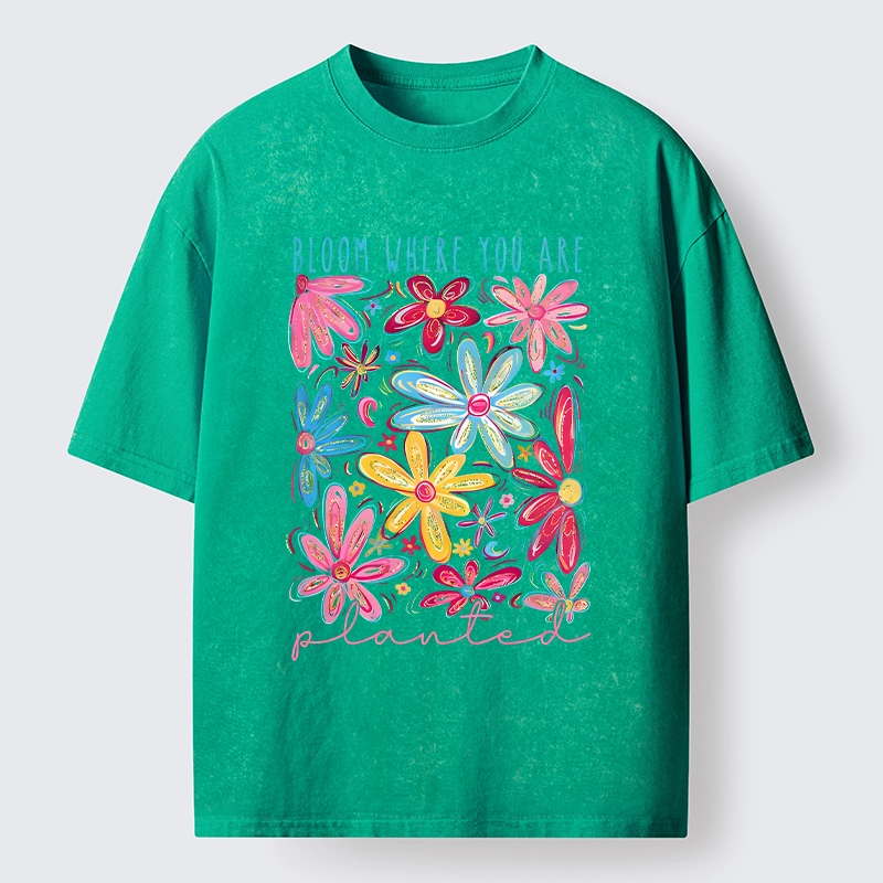 Positive Flower Vibe Washed T-Shirt