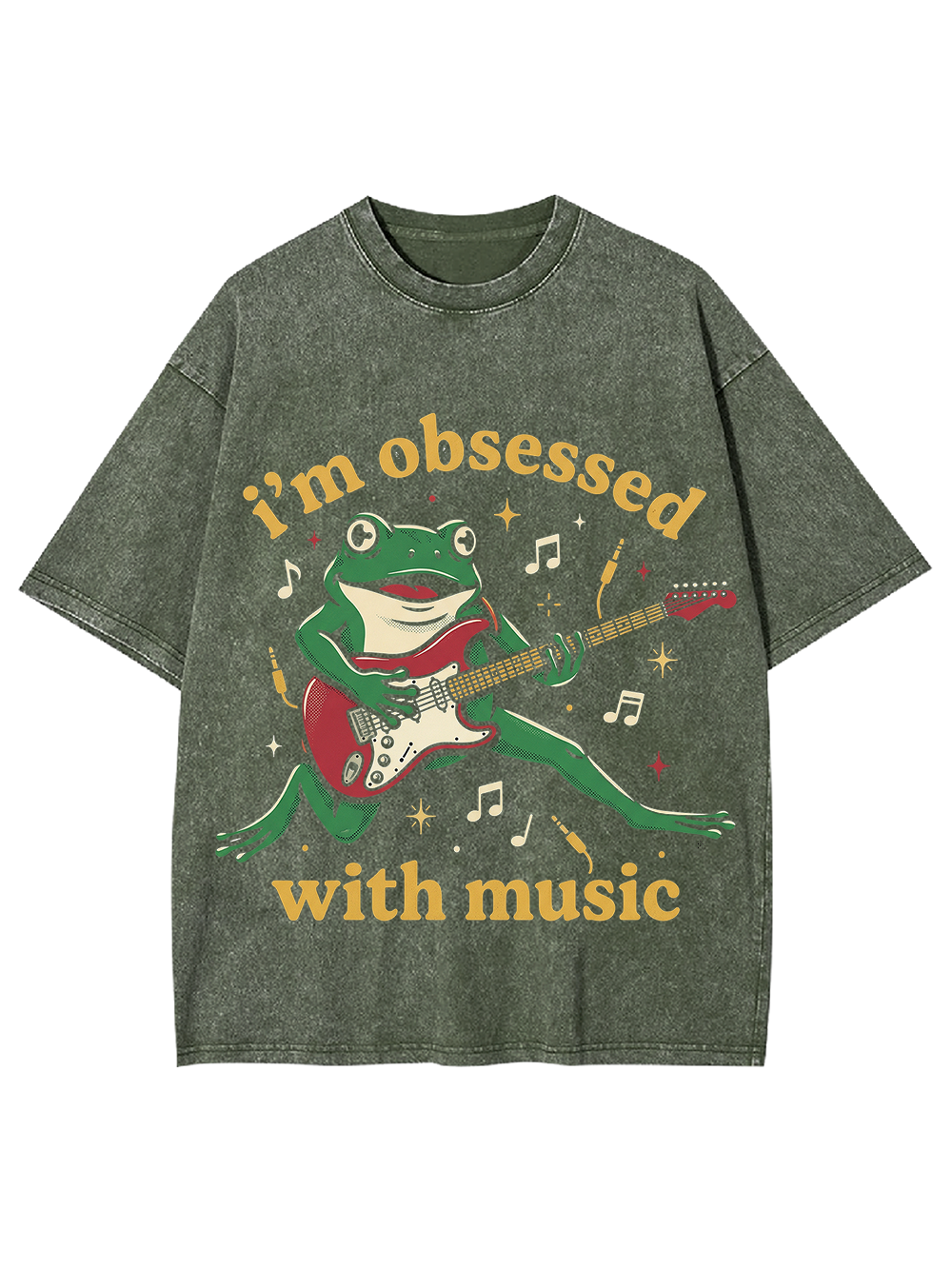 Unisex I’m obsessed with music Printed Washed Tee