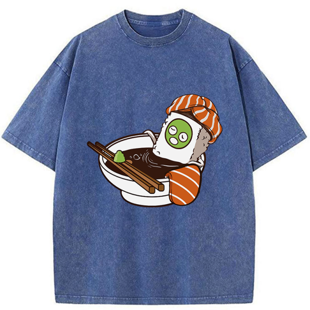 Lovely Sushi Soy Sauce Bath Washed T-Shirt