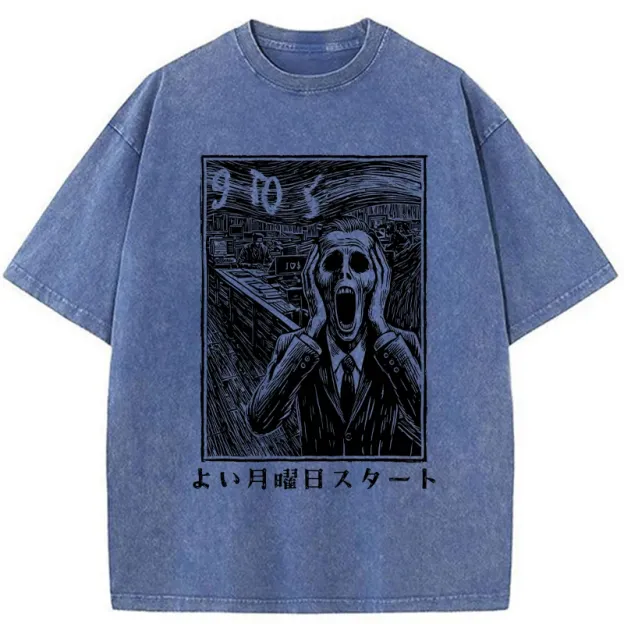 Office Worker The Scream Washed T-Shirt