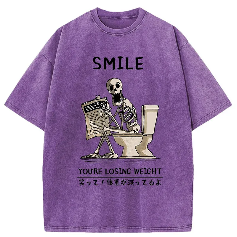 Skeleton Losing Weight Washed T-Shirt