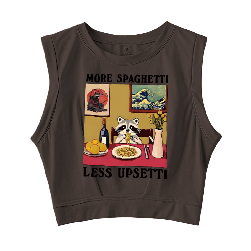  More Spaghetti Less Upsetti Japanese Sleeveless Crop Top
