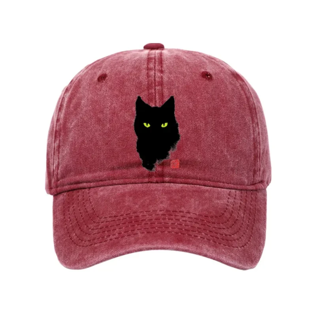 Cat Sharp Gaze Washed Cap