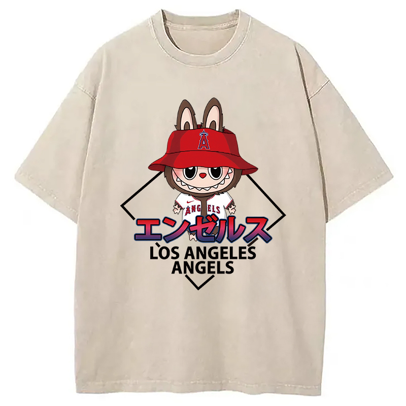 Labubu Los Angeles Angels Vintage Japanese Washed T-Shirt