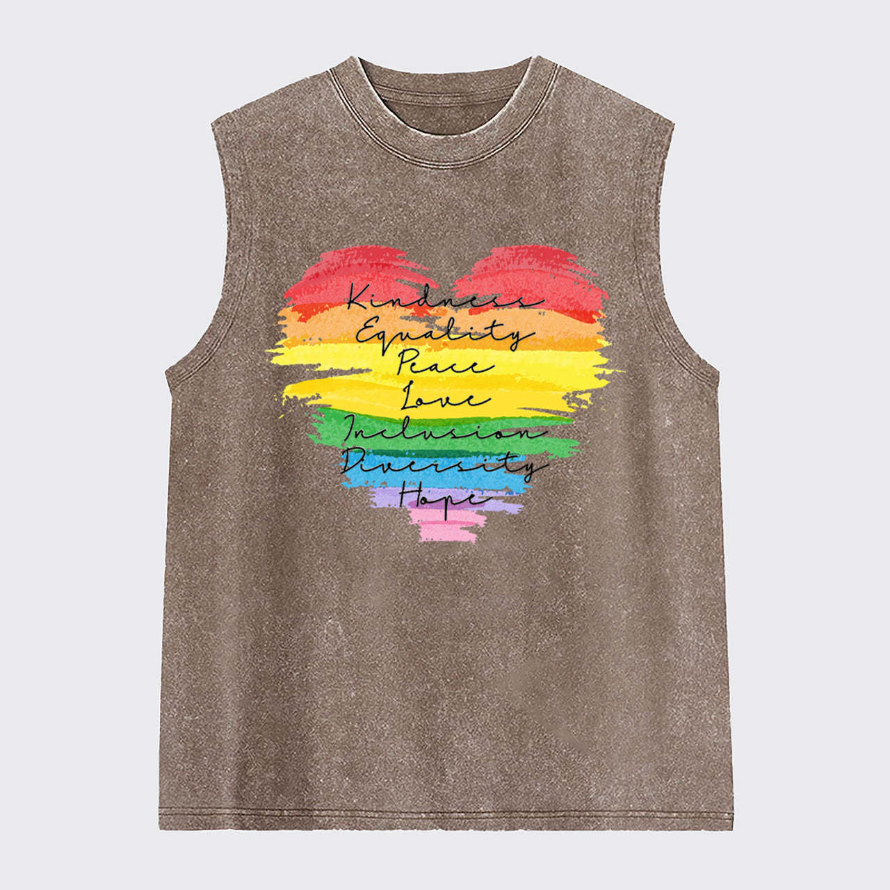 Kindness Equality Peace Love Washed Tanks
