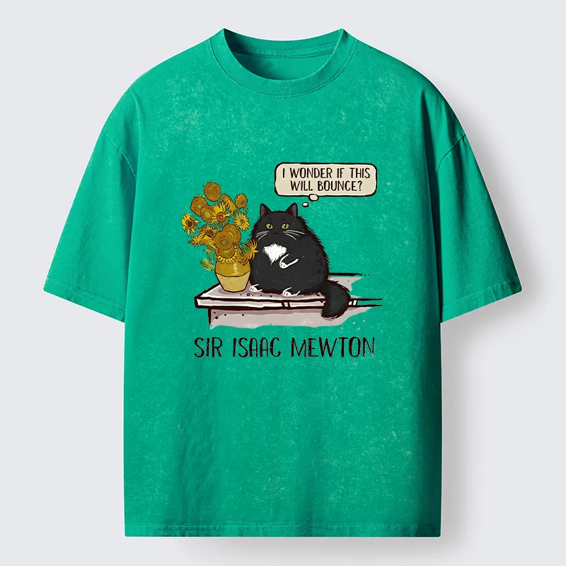 Unisex Cat Wants To Do A Physics Experiment Washed T-Shirt