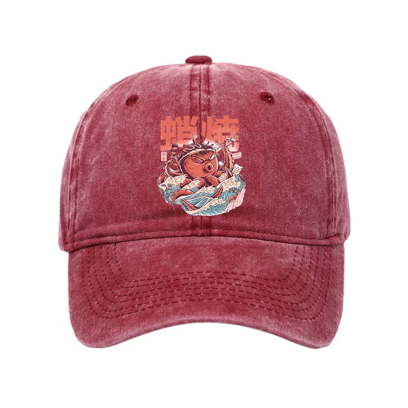  The Great Wave Takoyaki Japanese Washed Cap