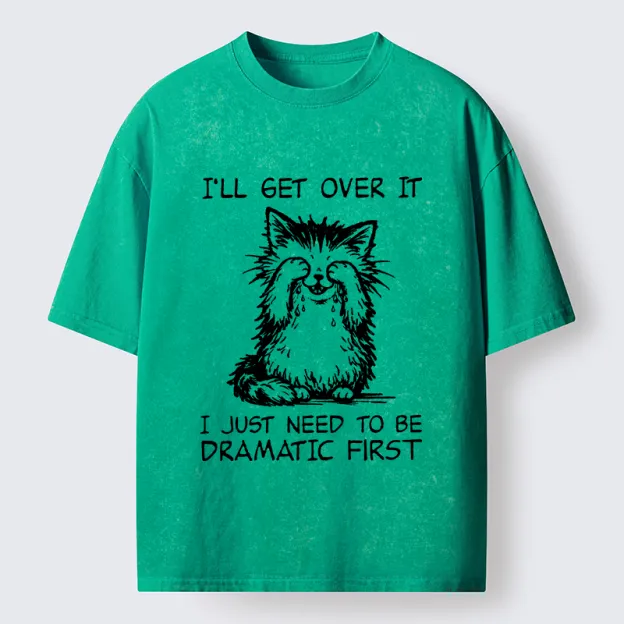 Unisex Dramatic First Cat Washed T-Shirt