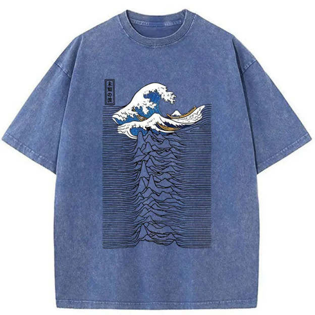 Music And Waves Washed T-Shirt
