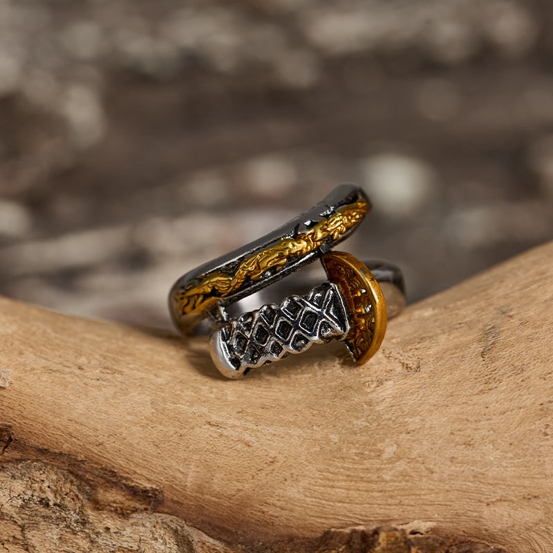 Japanese Samurai Dragon Sword Ring