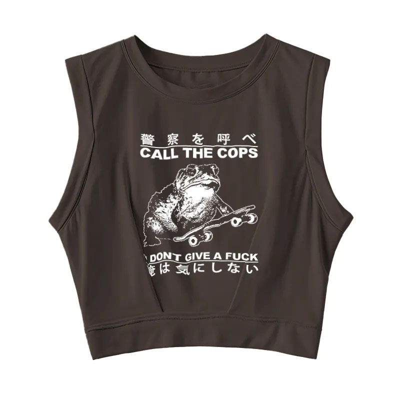 I Don't Care Sleeveless Crop Top