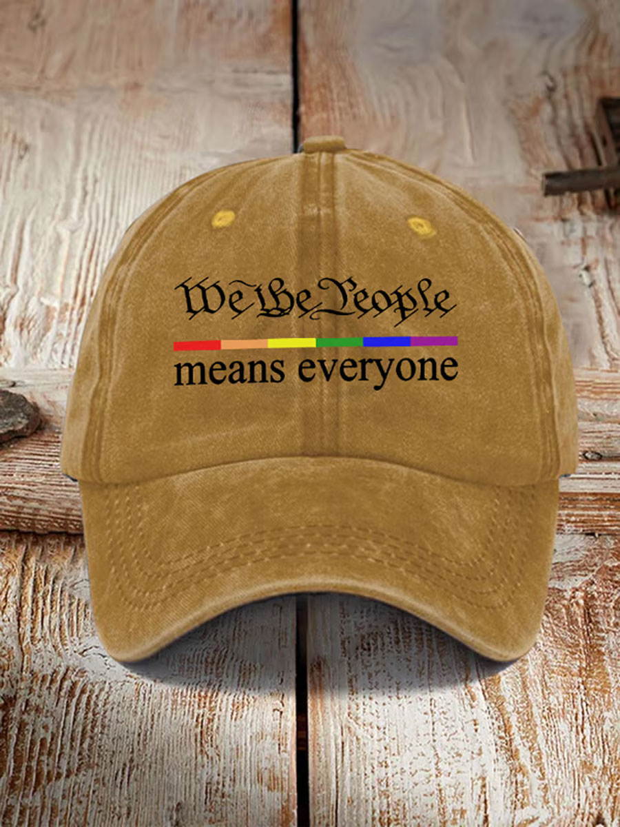 Unisex LGBT We The People Means Everyon People Pride Print Hats
