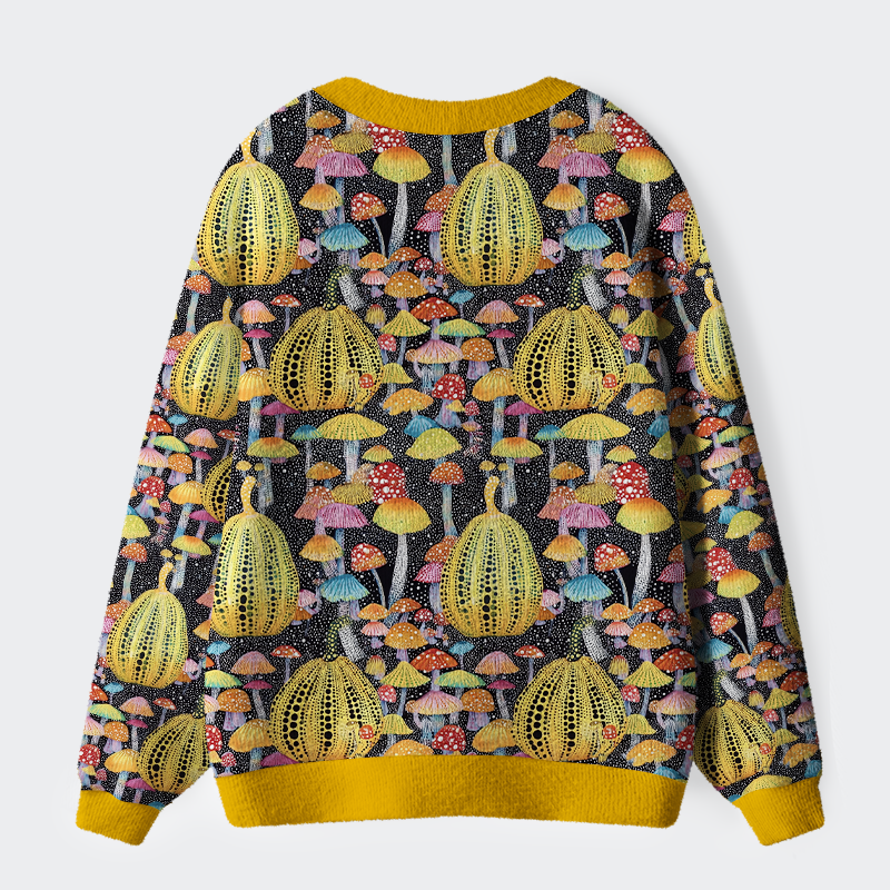 Unisex Pumpkins & Mushrooms: The Enchanted Forest Ugly Cardigan Sweater