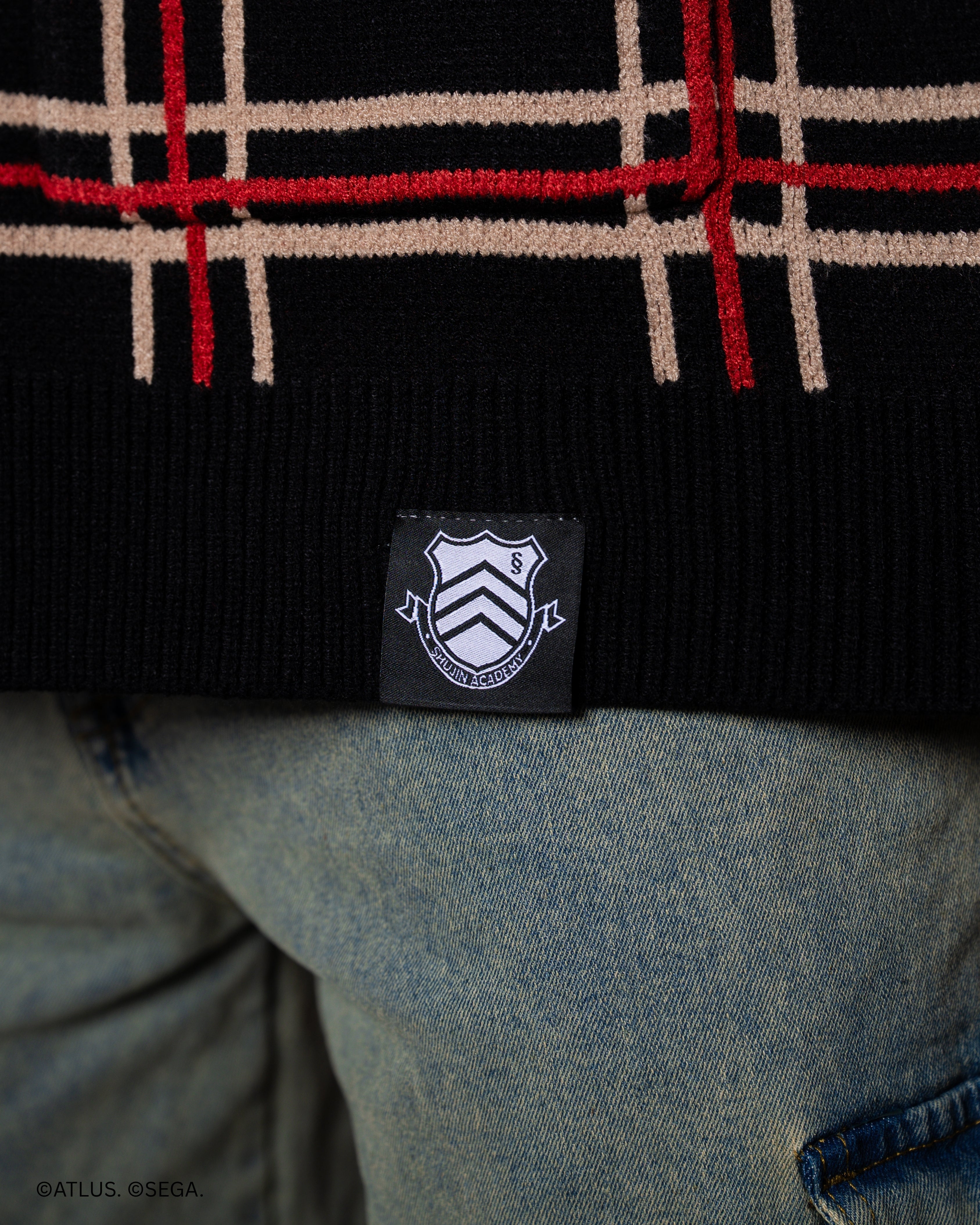 Unisex Shujin Academy Plaid Ugly Cardigan Sweater