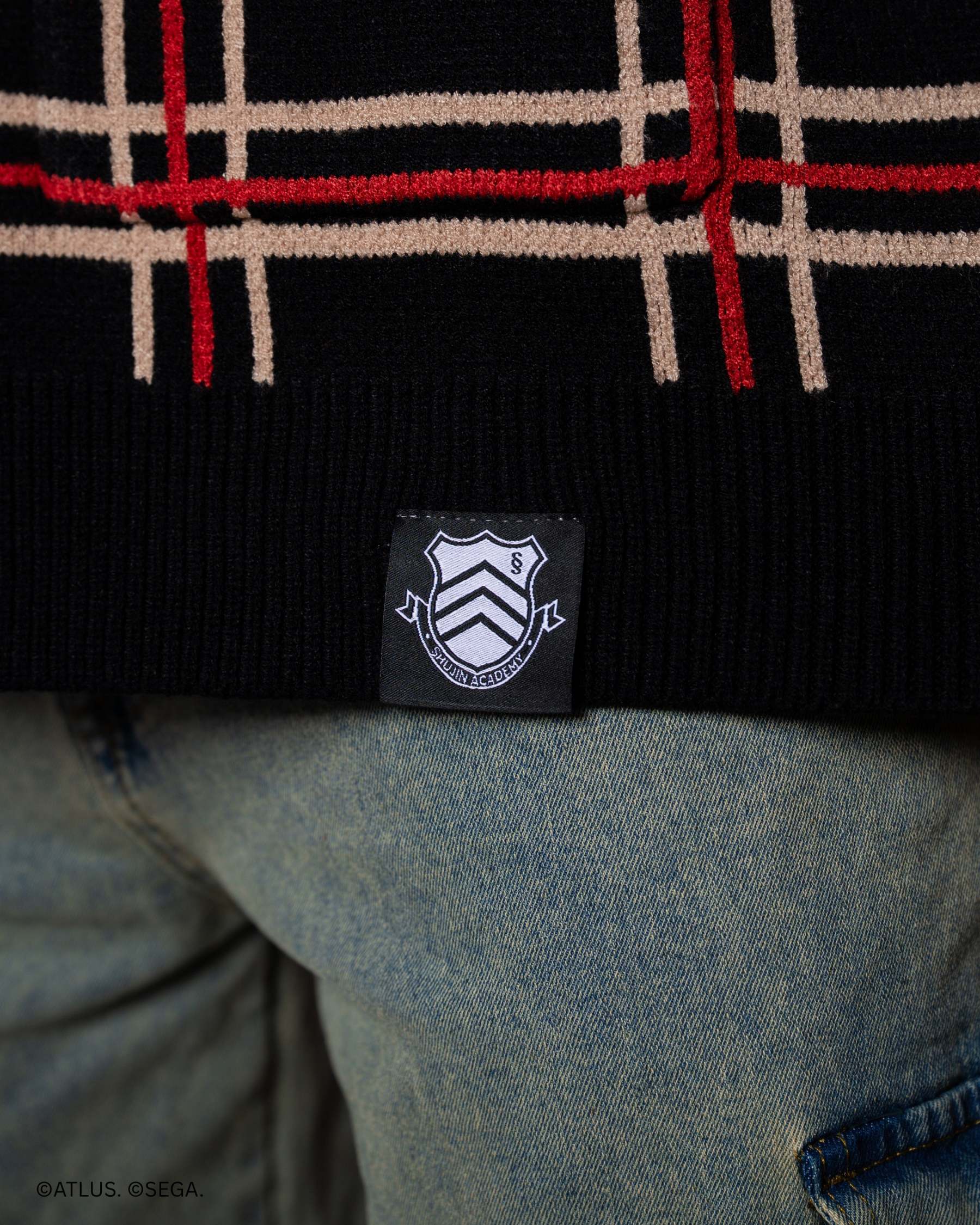 Unisex Shujin Academy Plaid Ugly Cardigan Sweater