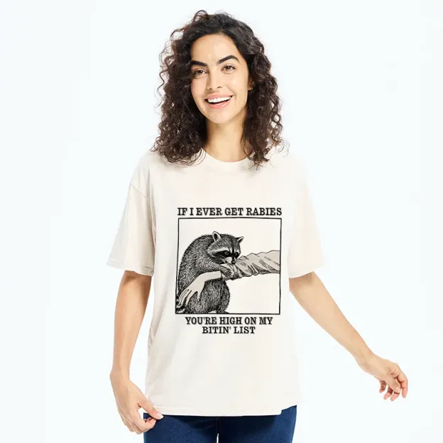 Unisex Raccoon Bites Washed T-Shirt